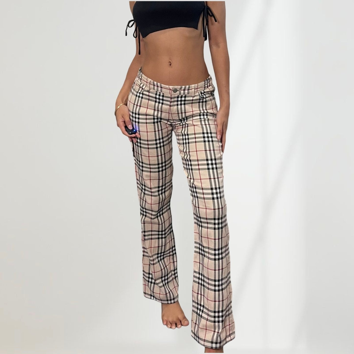 Vintage Burberry nova plaid straight leg fit pants (XS)