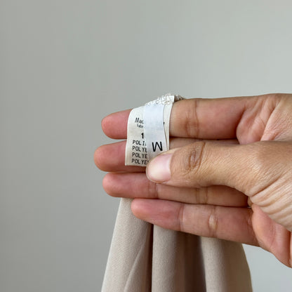 Vintage Italian Beige Sheer Mesh Ruffle Long Sleeve Top (Medium)