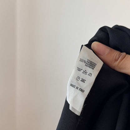 Vintage Italian Black White Floral Mesh Maxi Skirt Ruffle Hem (S/M)