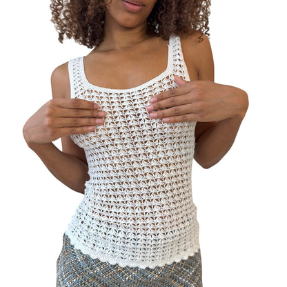 Vintage Euro crochet tank top (S)