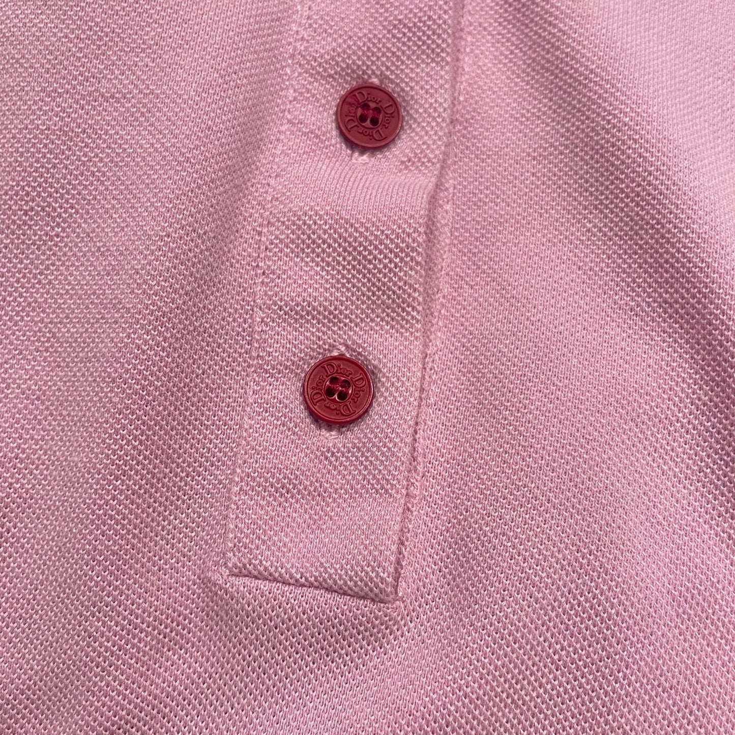 Vintage Dior Pink Fuschia Magenta & Yellow Logo Polo Shirt (USA 8)