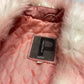 Vintage 90s Light pink leather jacket faux fur trim (XS) Made in Italy Barbie Ballet