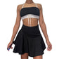 00s Black Pleated Mini Skirt (XS)