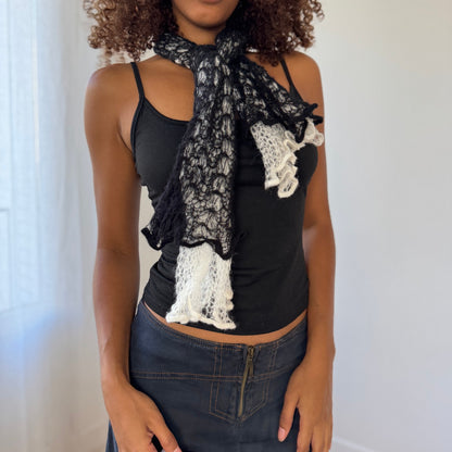 French Vintage Knit Lace Scarf