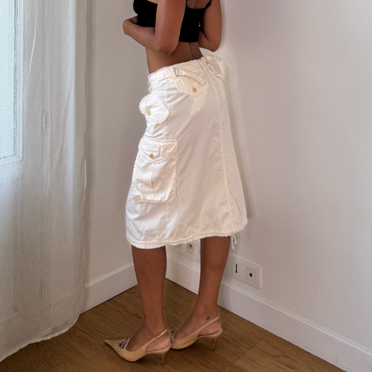 Vintage Paul Smith White Cargo Wrap Skirt (S)