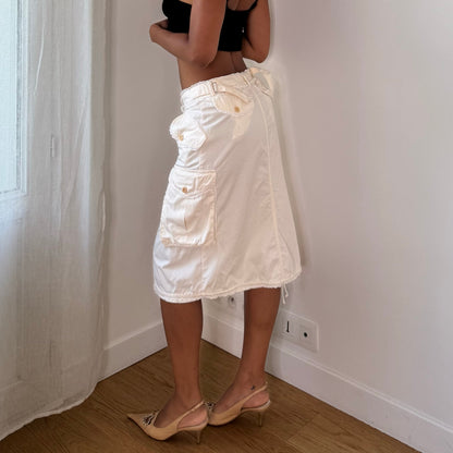 Vintage Paul Smith White Cargo Wrap Skirt (S)