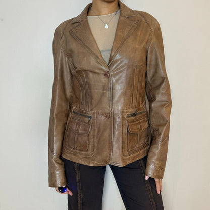 Vintage 90s Italian leather jacket (S)