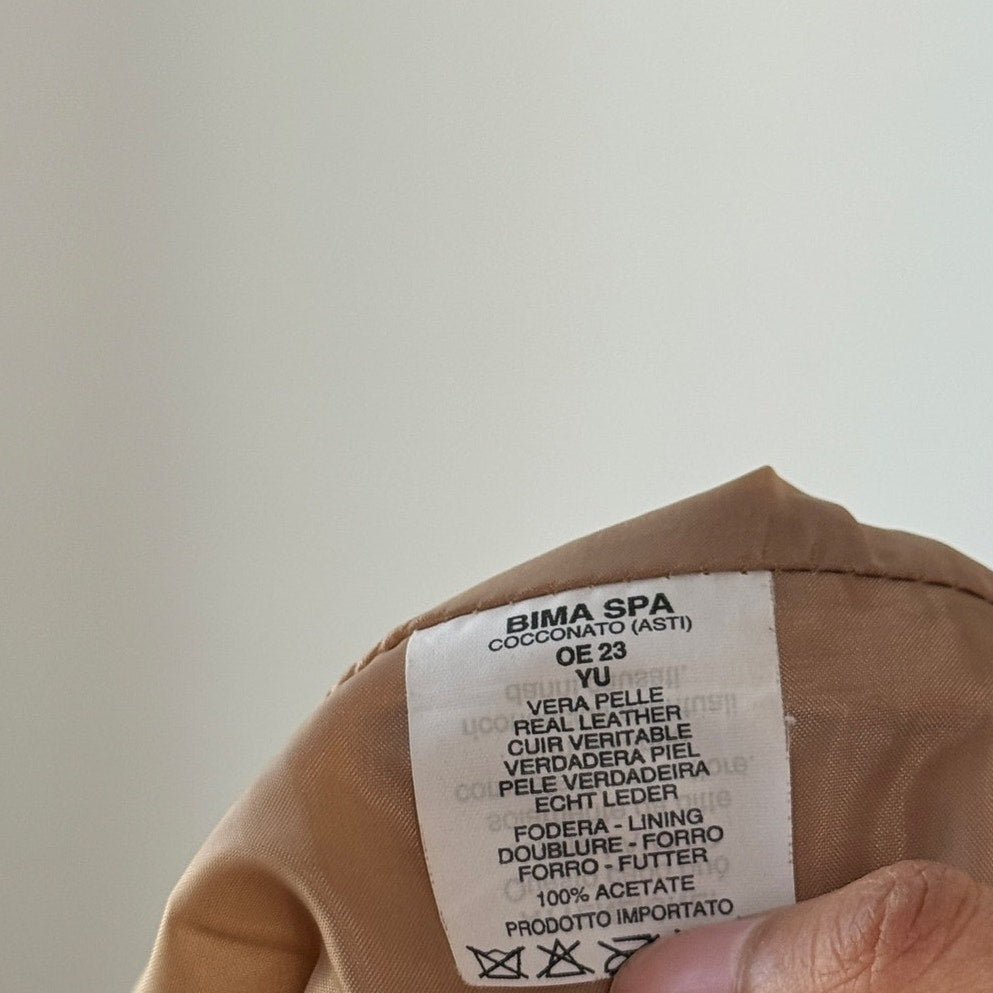 Vintage Camel Suede Leather Mini Skirt (S)