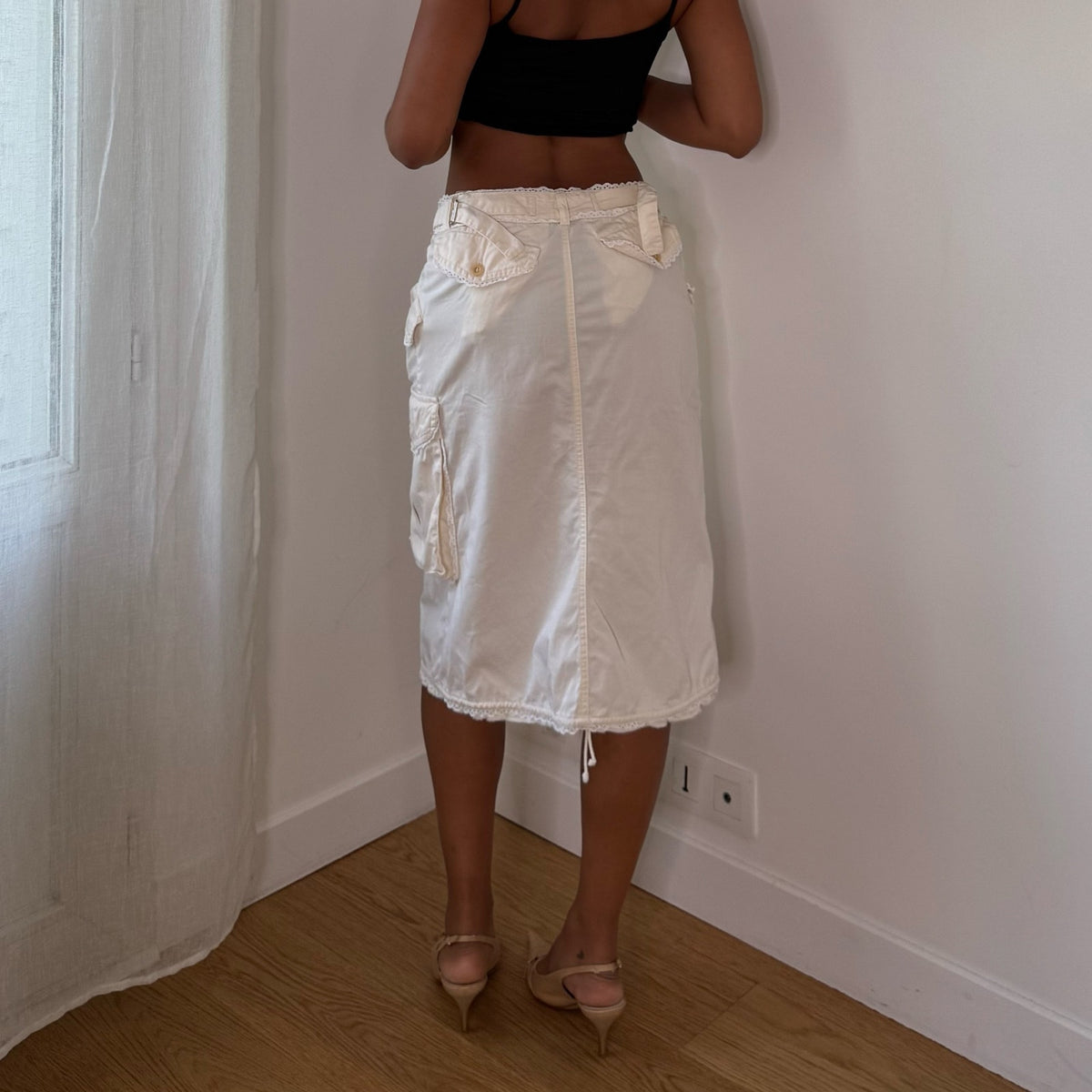 Vintage Paul Smith White Cargo Wrap Skirt (S)