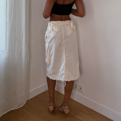 Vintage Paul Smith White Cargo Wrap Skirt (S)