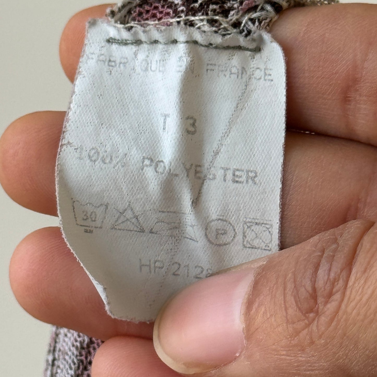 Vintage French mesh long sleeve top with floral, paisley & leopard print S