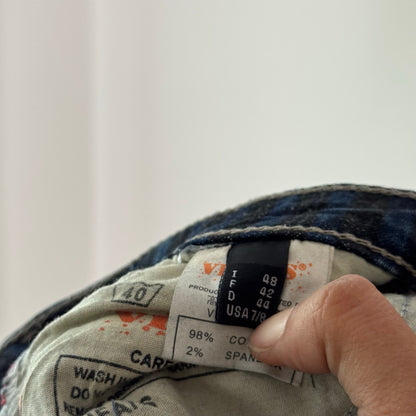 Vintage Blue Striped Low Rise Flare Jeans Euro Y2K (S)