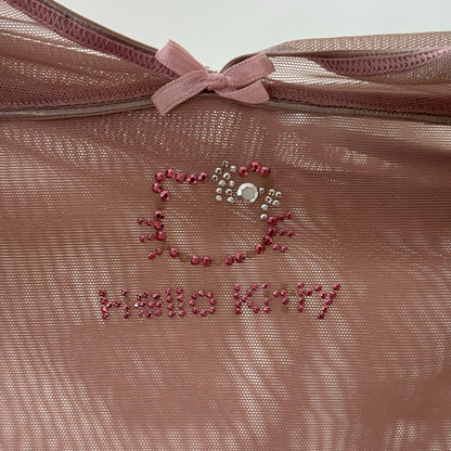 Vintage Hello Kitty Pink Mesh Rhinestone Cami Top Y2K (S)