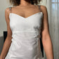 Vintage 90s euro white textured mini dress with transparent vinyl straps (XS)
