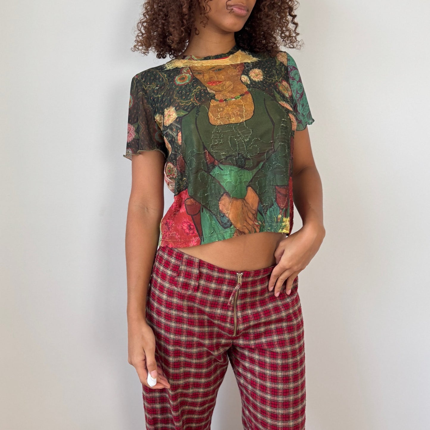 Vintage Desigual artistic mesh tee (M)