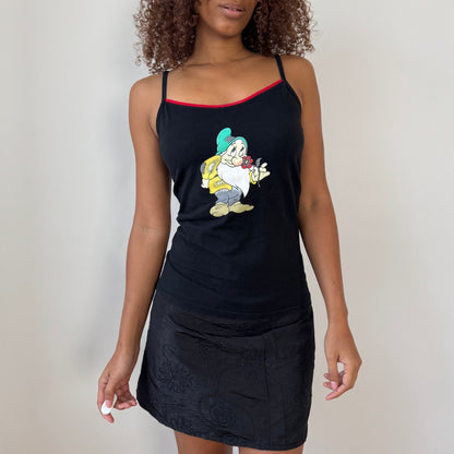 Vintage Disney Snow White Grumpy black and red trim fitted baby tank (Medium)