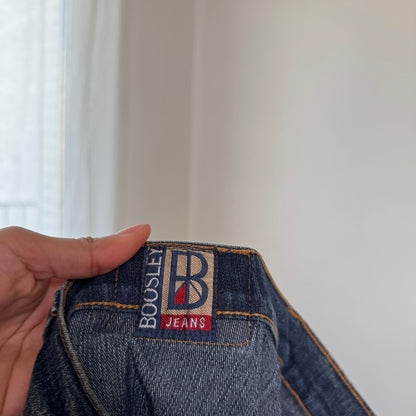 Vintage Blue Denim Low Rise Flared Jeans Y2K Euro Cotton (S)