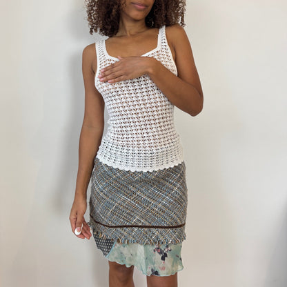 Vintage Euro crochet tank top (S)