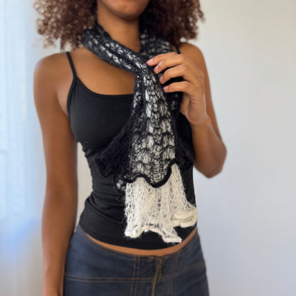 French Vintage Knit Lace Scarf