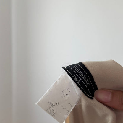 Vintage Cream Straight Leg Trousers Button Detail Y2K French (S)