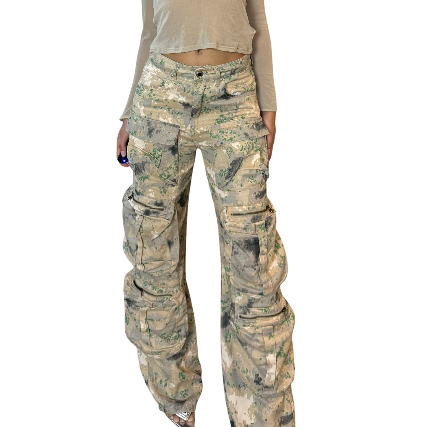 Vintage Camo Graphic Cargo Pants (XS/S)