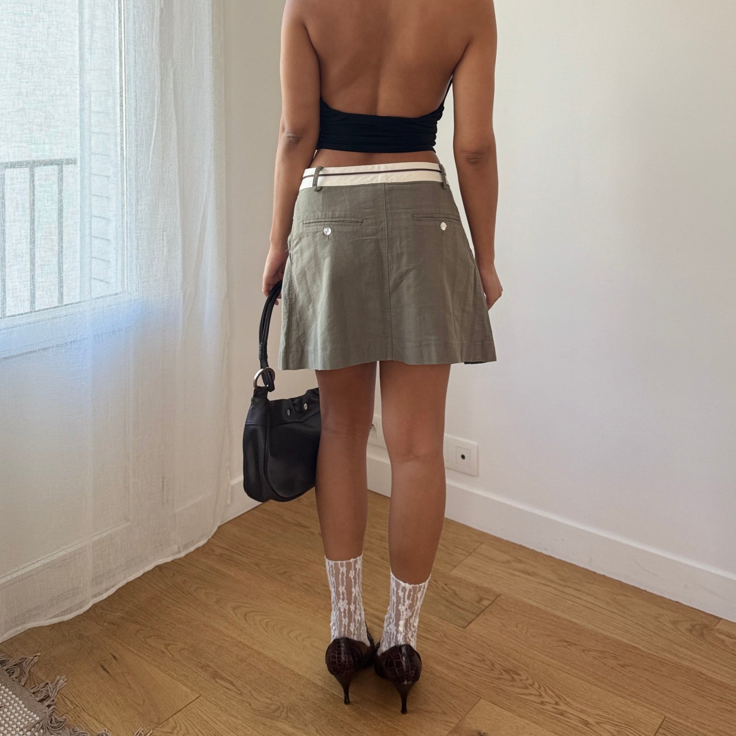 Vintage Italian Pleated Mini Skirt (S)