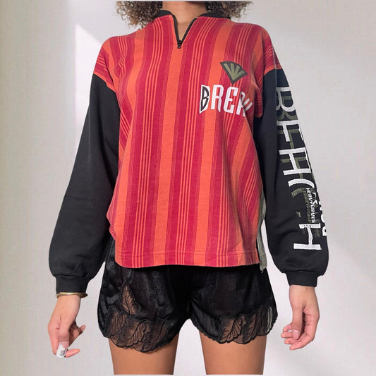 Made in Italy - Vintage 90s oversized sporty spellout varsity sweater (XS-M)