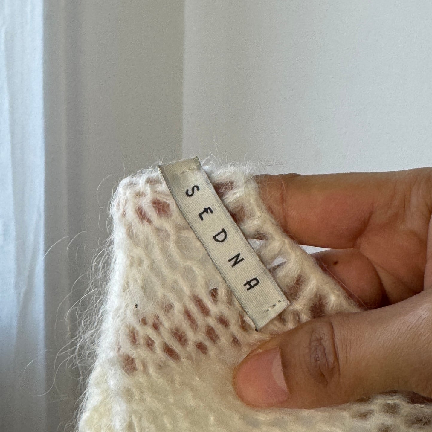Vintage Ivory Mohair Blend Knit Cardigan Italian Minimal Y2K (M/L)