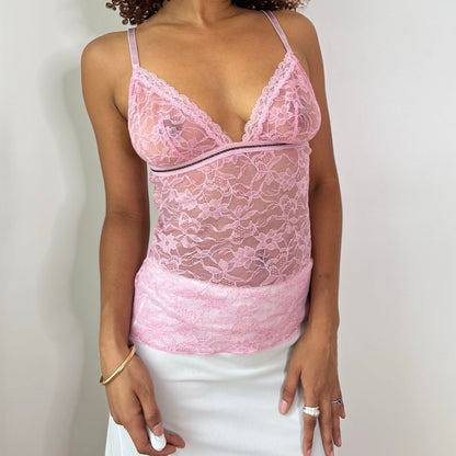 Vintage Intimissimi Pink Lace Cami Top Y2K (S)