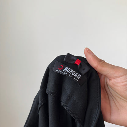 Vintage Black Capri Shorts Low Rise Y2K Morgan Polyester Viscose (XS/S)