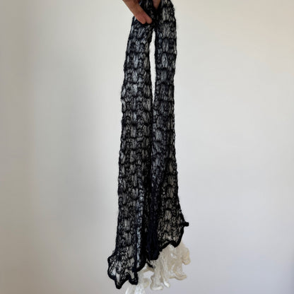 French Vintage Knit Lace Scarf