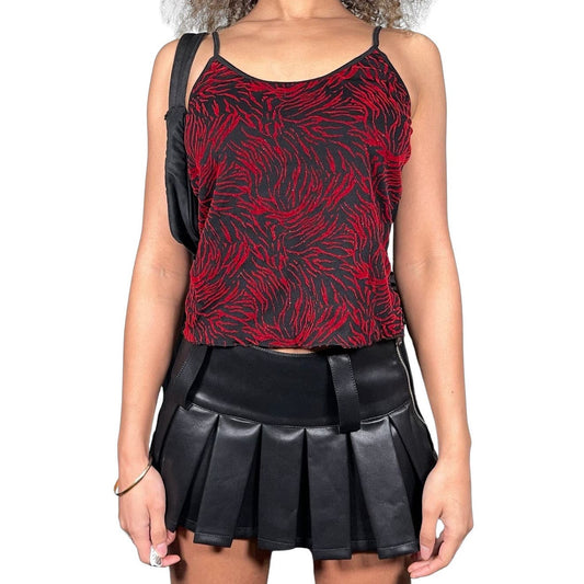 90s black and red mesh cami top (S-M)