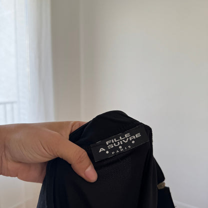 Vintage Two Tone Maxi Skirt Grey Black Viscose Blend (XS)