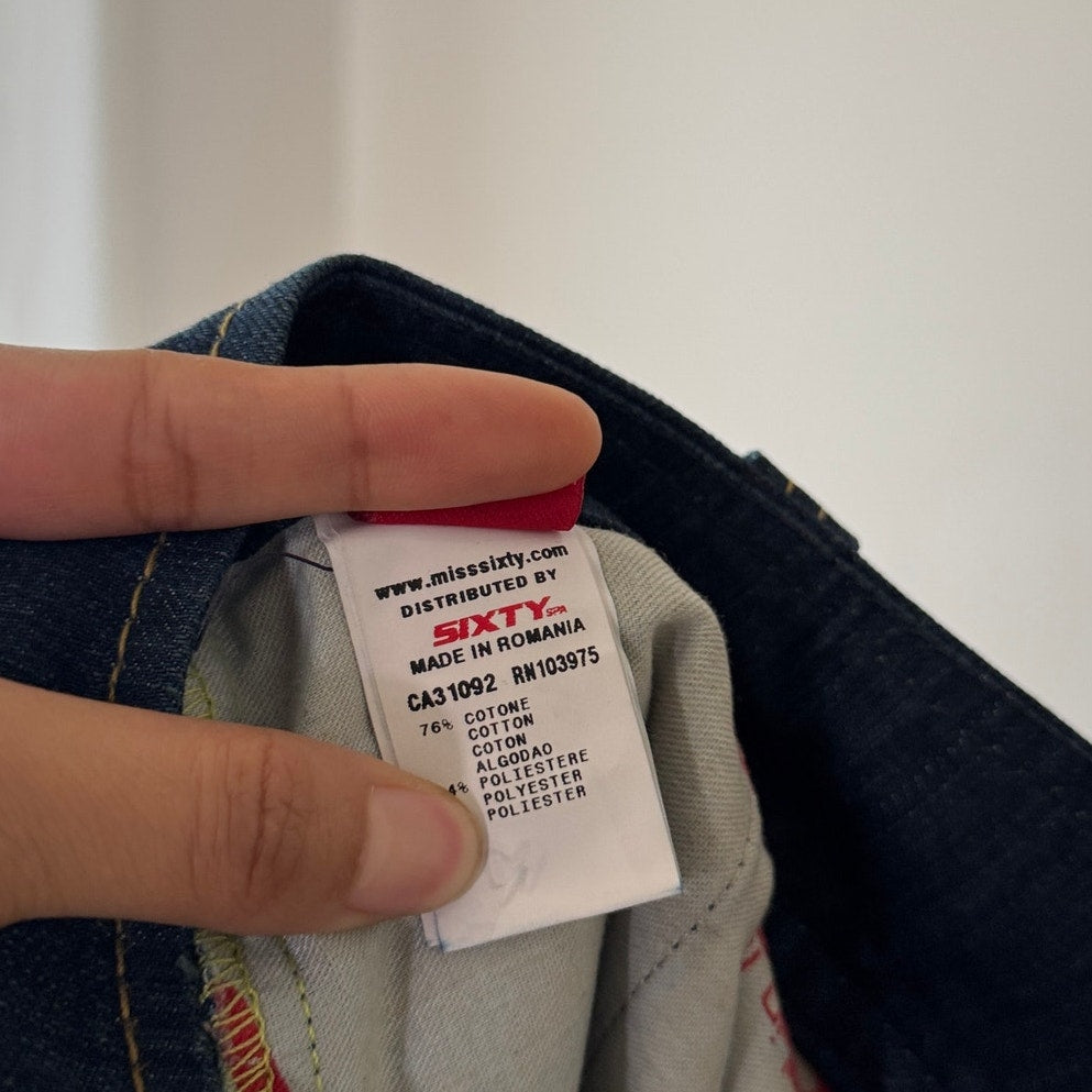 Vintage Miss Sixty Dark Wash Low Rise Bootcut Jeans Deadstock (XS/S)