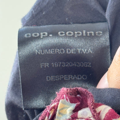 Vintage Cop Copine patchwork print cotton maxi dress with cross back (Small)