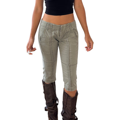 Vintage Miss Sixty sage green paneled capri pants (W27 / S)