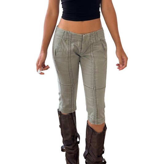 Vintage Miss Sixty sage green paneled capri pants (W27 / S)