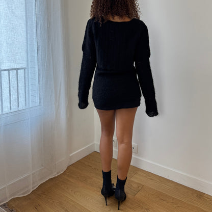 Italian Vintage Crochet-knit Tank & Cardigan (M/L)