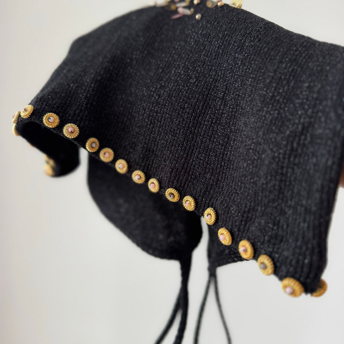 Vintage Italian Black Beaded Sequin Cami (S/M)