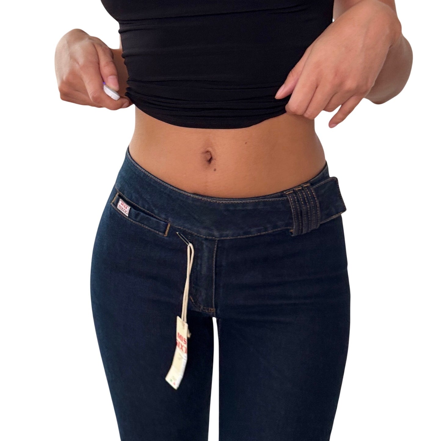 Vintage Miss Sixty Dark Wash Low Rise Flare Jeans Deadstock Made in Italy (XS/S)