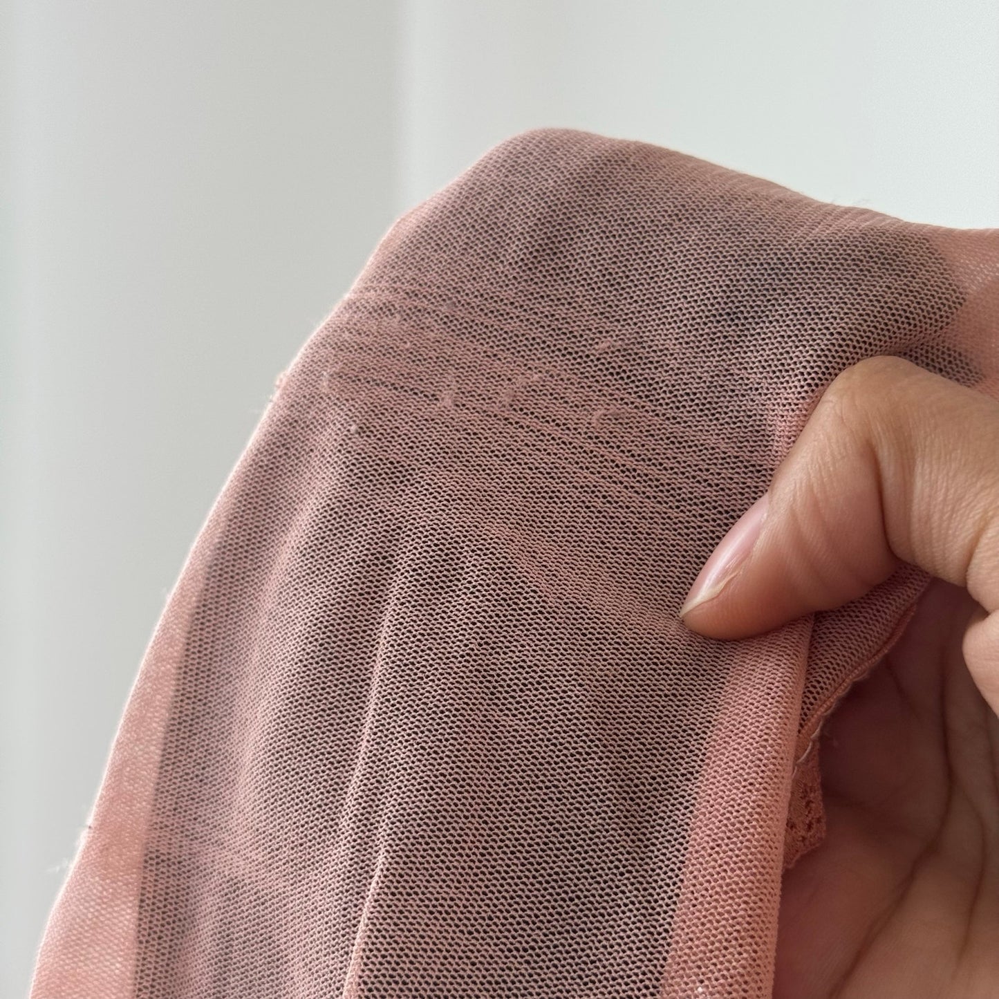 Vintage Layered Pink Mesh Ruched Top Sheer Italian Y2K (S)