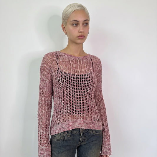 Vintage Euro Pink Open Knit Sweater (S/M)