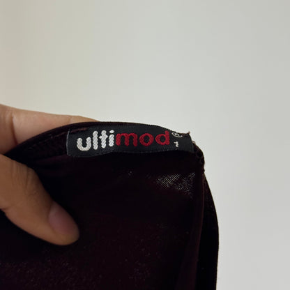 Vintage Leopard Mesh Two-Piece Set – Ruffle Skirt & Flutter-Sleeve Top (S/M)