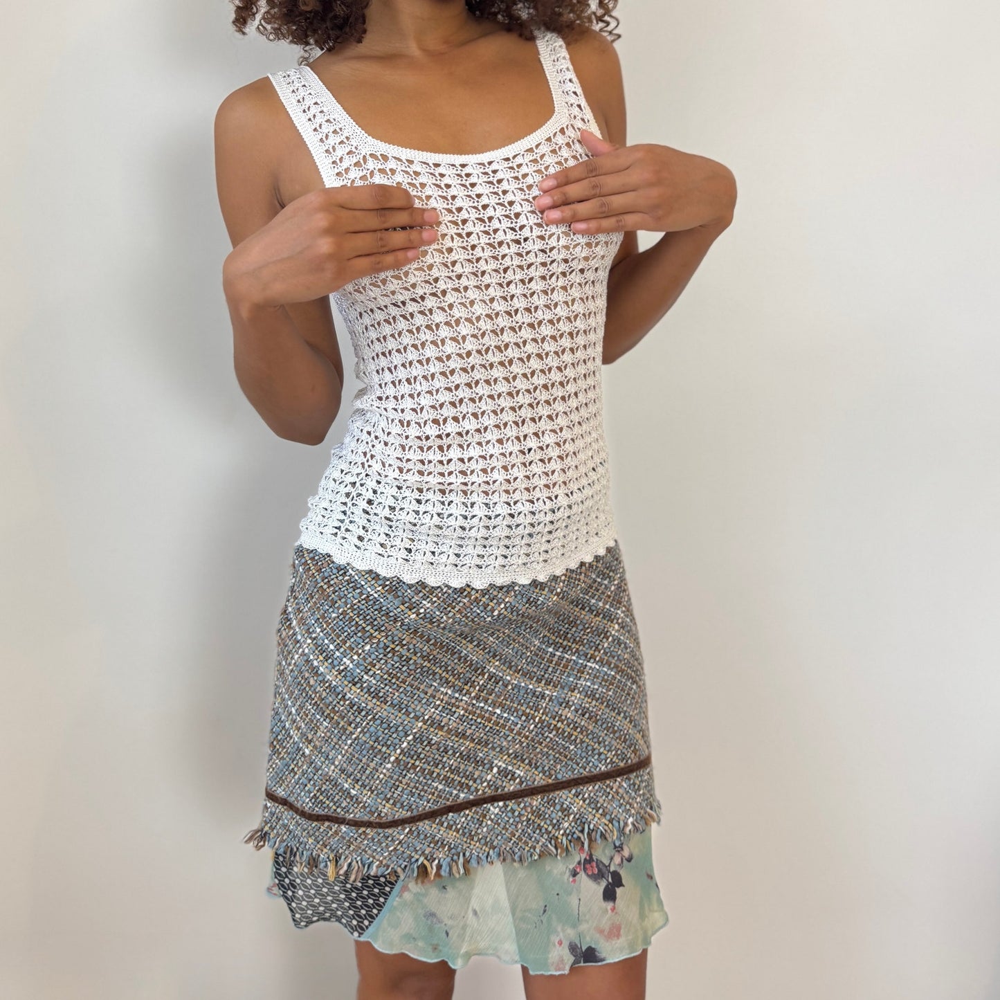 Vintage Euro crochet tank top (S)