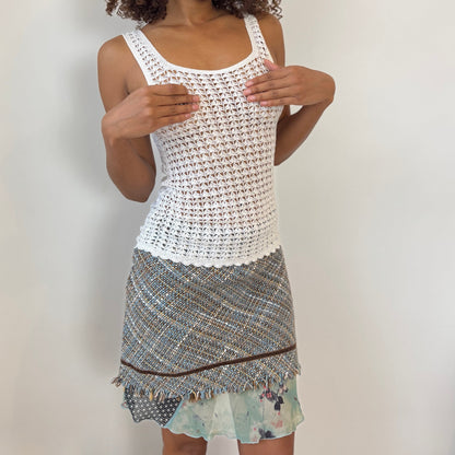 Vintage Euro crochet tank top (S)