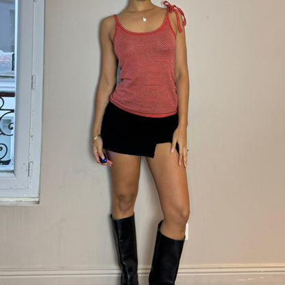 Vintage 90s knit tank with tie strap (S/M)