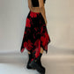 Vintage 90s asymmetric floral print maxi skirt (S/M)