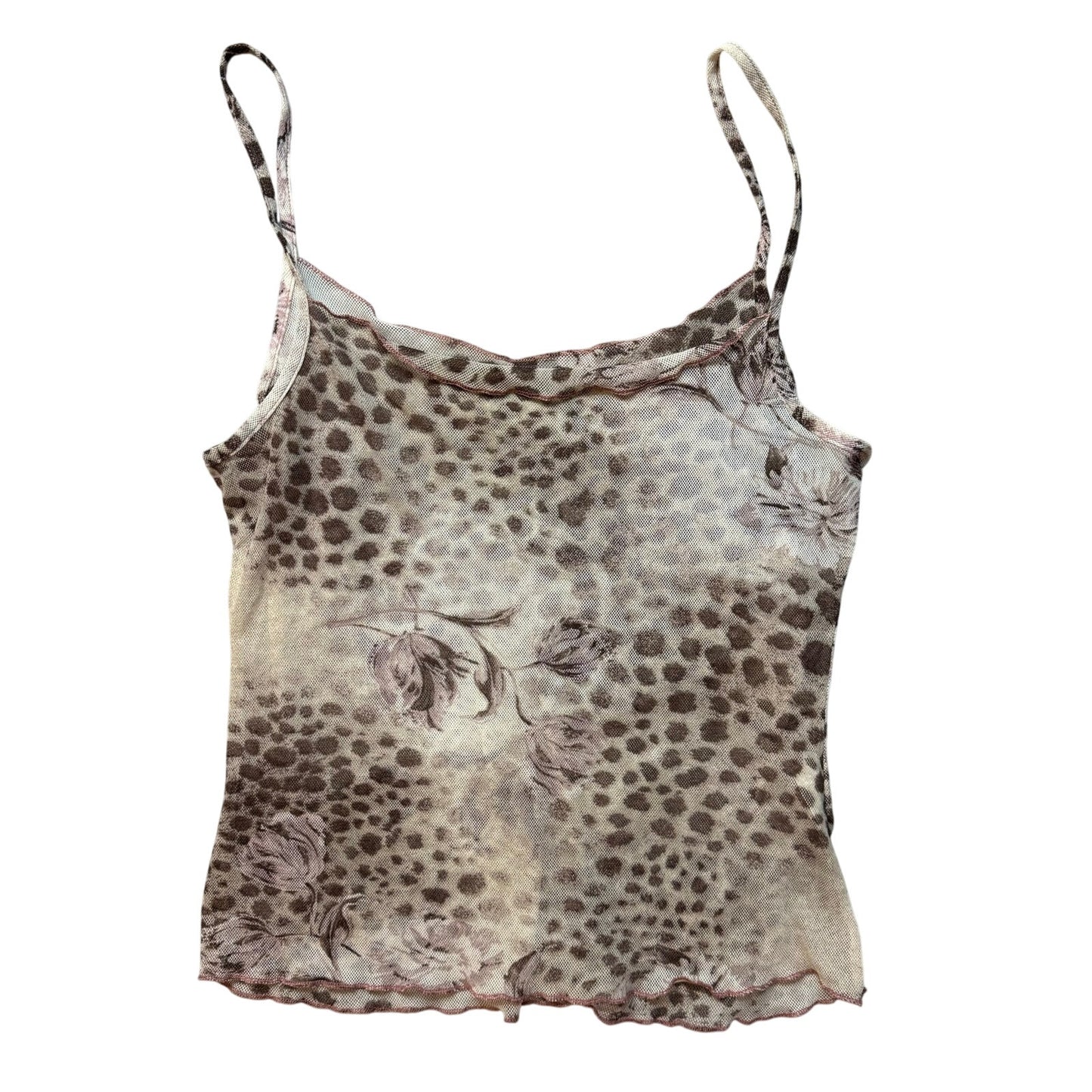 Vintage Y2K Mesh Cheetah Tank (S/M)