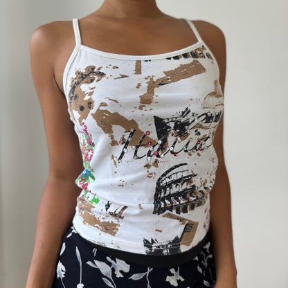 Vintage Graphic Spaghetti-Strap Cami (S)