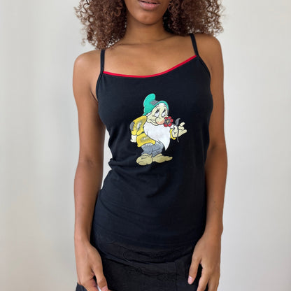 Vintage Disney Snow White Grumpy black and red trim fitted baby tank (Medium)